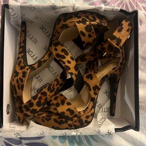 Illude Leopard Print Ankle-Strap Heels